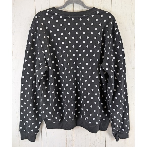 Better Together‎ Size XL Black White Polka Dot Womens Long Sleeve Sweater Top - Picture 7 of 7